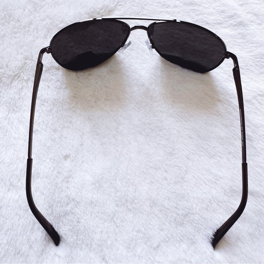 Irene Black Aviator Stylish Polarized Sunglasses - Picture 8 of 12